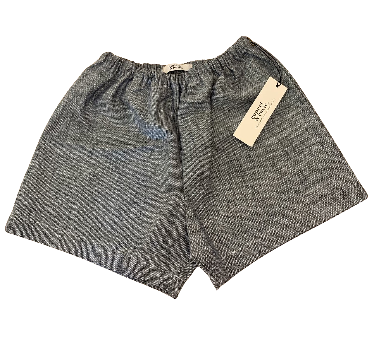 Blue Cotton Heirloom Flare Shorts