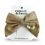 Beige Daisy Hair Bow