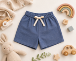 Summer Shorts - Blue Cotton Slub
