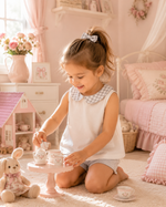 Charlie Peter Pan Collar - Silver Gingham