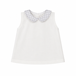 Charlie Peter Pan Collar - Silver Gingham