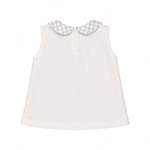Charlie Peter Pan Collar - Silver Gingham