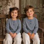 Long Sleeve Shirt - Charlie Navy Gingham