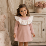 Noah Dress -  White & Sky Frill Long Sleeve