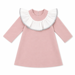 Noah Dress -  White & Sky Frill Long Sleeve