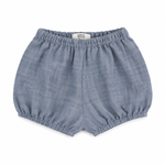 Blue Cotton Slub Heirloom  Shorts