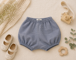 Blue Cotton Slub Heirloom  Shorts