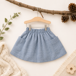 Flora Skirt - Indigo Linen