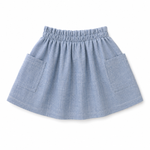 Flora Skirt - Indigo Linen