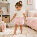 Rosewater Herringbone Cotton Heirloom Shorts