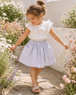 Flora Skirt - Silver Yarn Dye Stripe