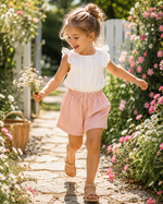 Heirloom Flare Shorts - Rose Blush