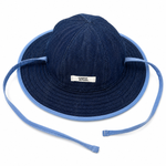 Reversible Sunhat - Denim & Blue candy stripe