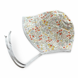 Reversible Sun Bonnet - Stone & Classic Floral garden