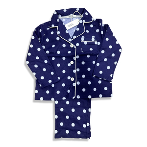 Kids Pyjama Set - Navy & Sky Dot