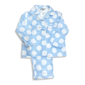 Kids Pyjama Set - Light Blue & White Dot