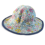 Reversible Sunhat - Floral Garden Liberty & Light Blue Gingham