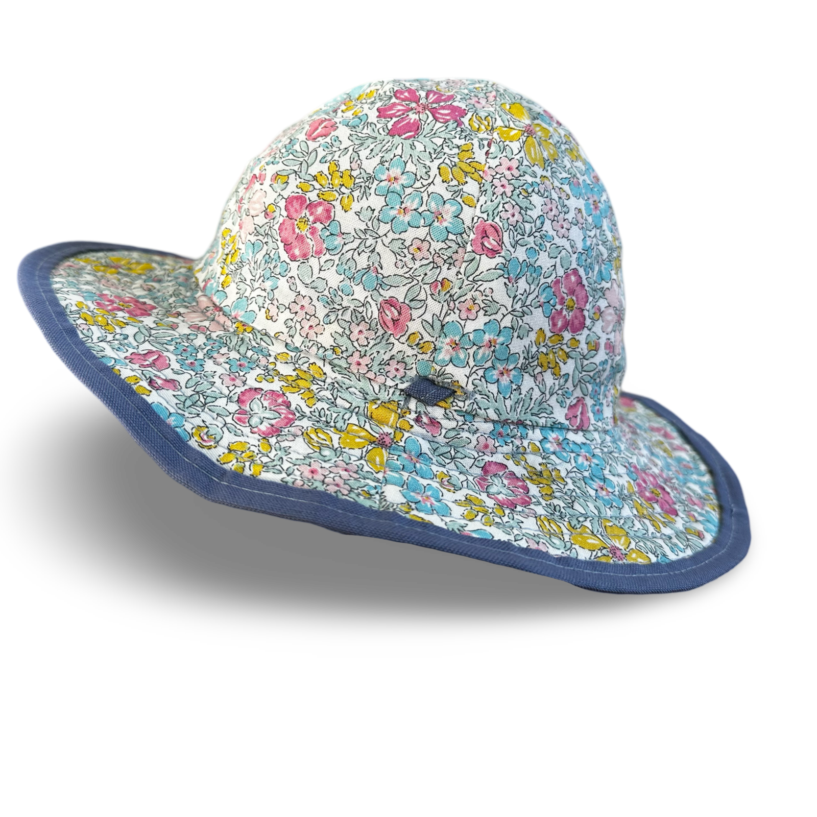 Reversible Sunhat - Floral Garden Liberty & Light Blue Gingham