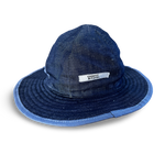 Reversible Sunhat - Denim & Blue candy stripe