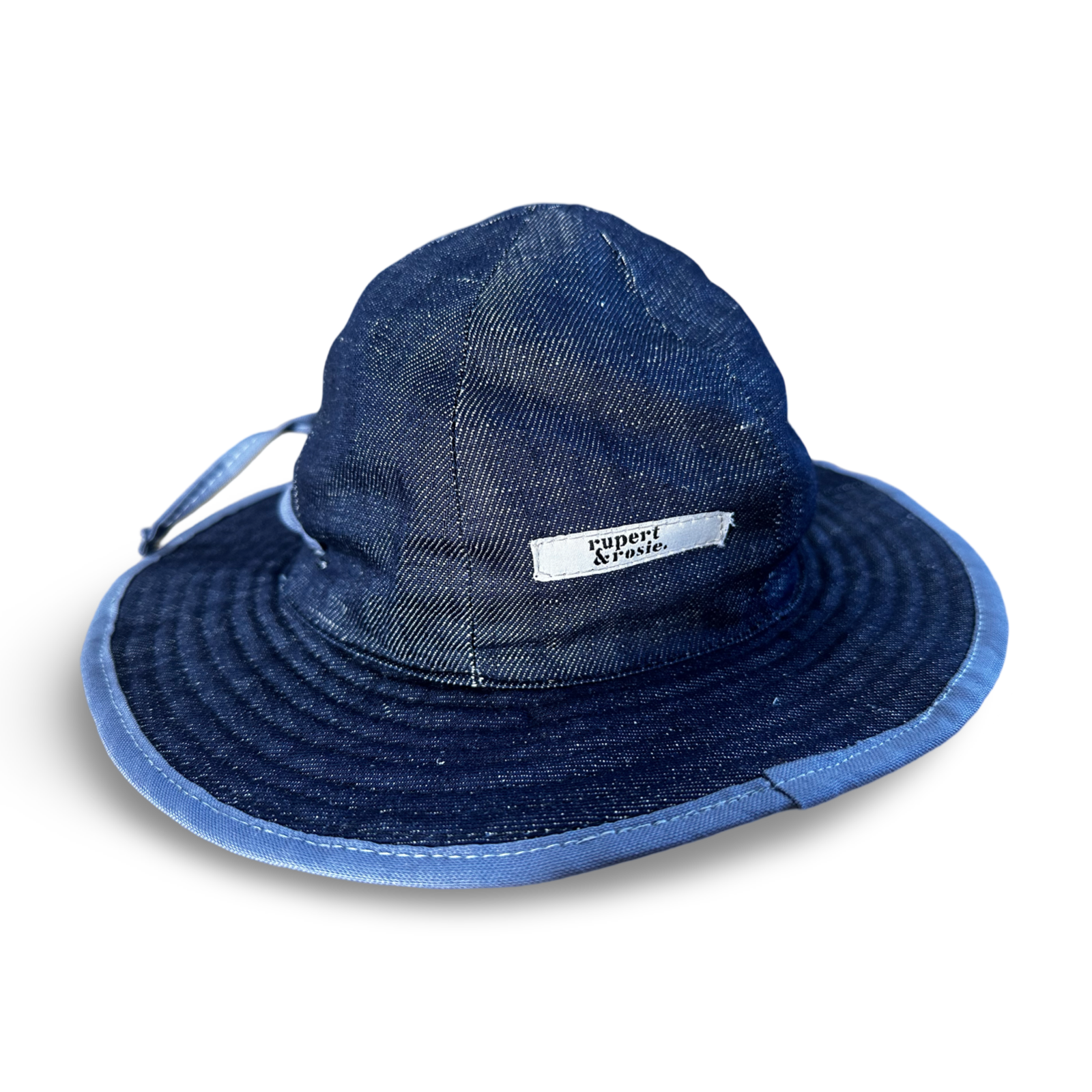 Reversible Sunhat - Denim & Blue candy stripe