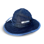 Reversible Sunhat - Denim & Blue candy stripe