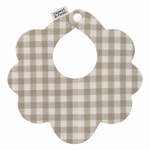 Rupert & Rosie Scalloped Bib | Large Stone Gingham