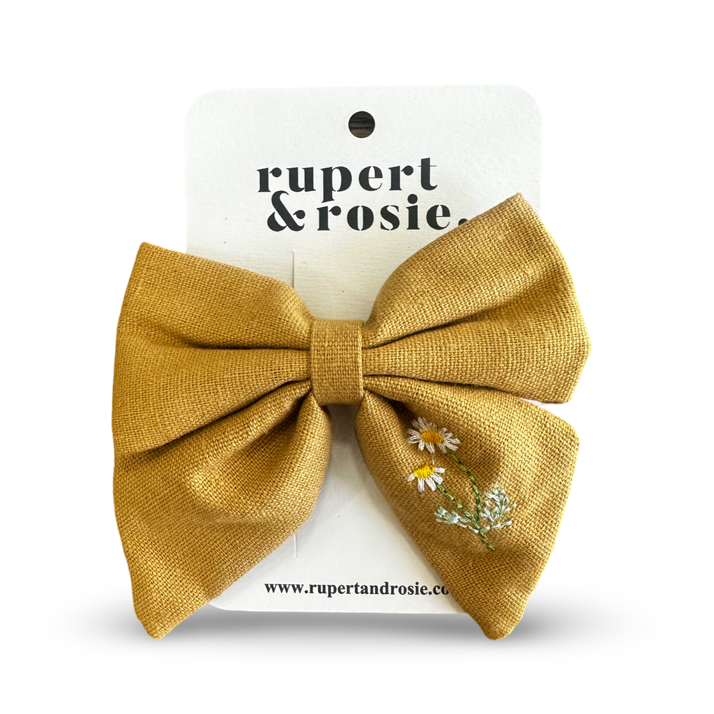 Mustard & Daisy Hair Bow