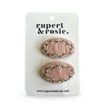 Petite Pink Flower Hair Clips