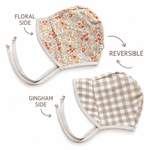 Reversible Sun Bonnet - Stone & Classic Floral garden