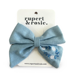 Sky Blue Flower Hair Bow