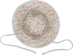 Reversible Sunhat - Spring Blossom & Den Yarn Dyed Stripe
