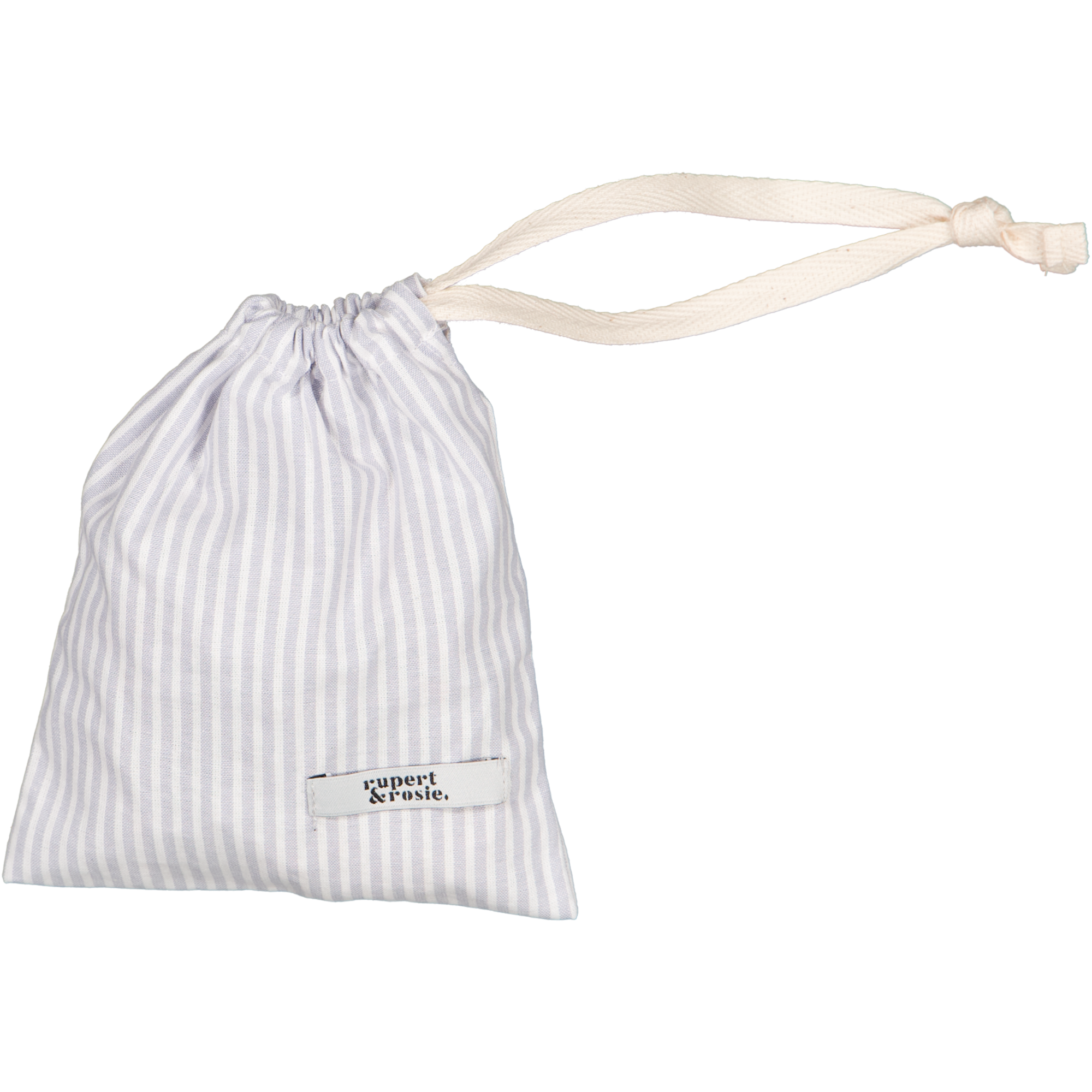 Small Draw cord Bag Silver yarn dye Stripe