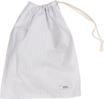 Large Draw Cord bag Silver yarn Dye Stripe