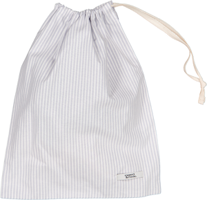 Large Draw Cord bag Silver yarn Dye Stripe