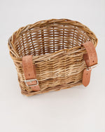 Hand-Woven Bike Basket with Leather Straps (Medium)