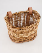 Hand-woven Bike Basket with Leather Straps (Small)