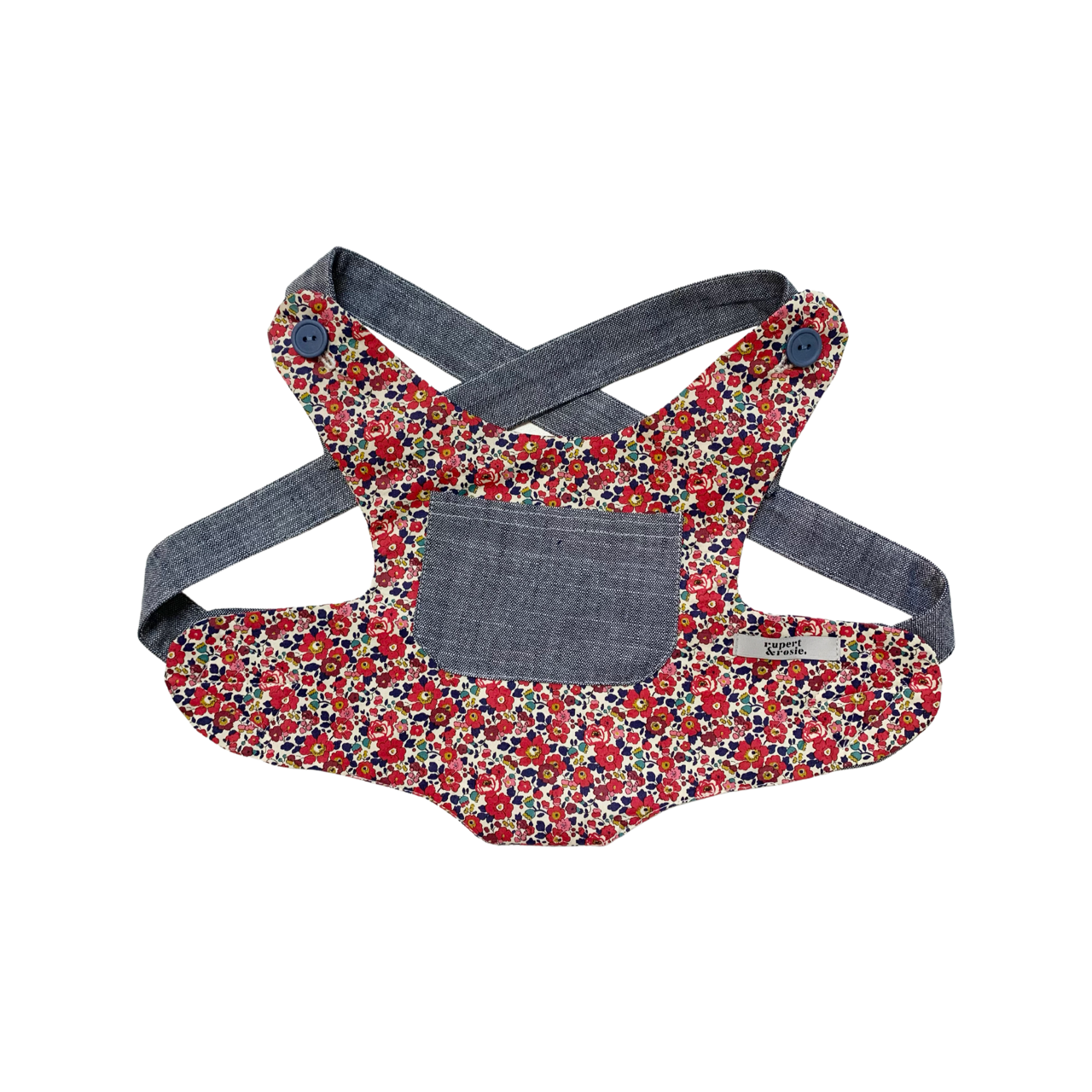 Red Liberty Ditsy with Denim Babydoll Carrier