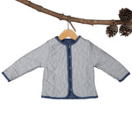 Reversible Sadie Coat - Blue Corduroy with Navy White Yarn Dye Stripe