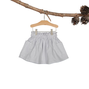 Flora Skirt - Silver Yarn Dye Stripe